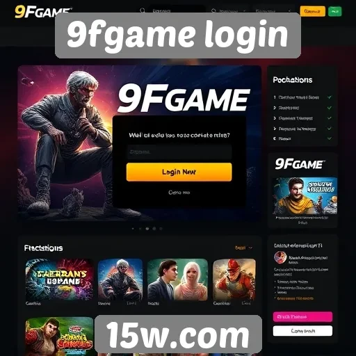 Análise da interface do site 9fgame login